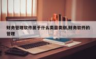 财务管理软件属于什么类目类别,财务软件的管理