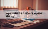erp管理系统流程介绍怎么写,erp管理系统 dg