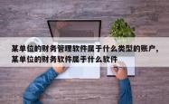 某单位的财务管理软件属于什么类型的账户,某单位的财务软件属于什么软件