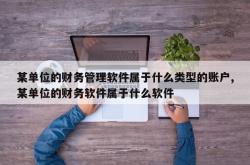 某单位的财务管理软件属于什么类型的账户,某单位的财务软件属于什么软件