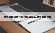 财务管理软件升级项目简简历,财务简历优化
